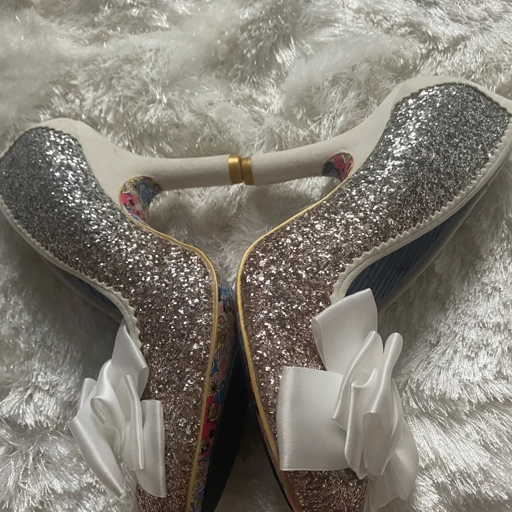 IRREGULAR CHOICE Women’s Ombre Glitter Bow Heels